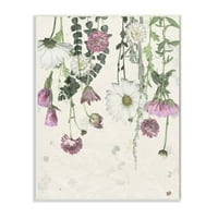 Viseći ljubičasti cvjetovi s šarmantnim bijelim tratinčicama, dizajn Grace Popp
