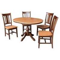 Okrugli stol za blagovanje od 36 inča s 12-inčnim krilom i stolicama - Set za espresso
