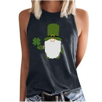 Olyvenn Sales Mode Dame Summer Bluuse Trendy Girls Girls St. Patrick's Day Grafički tenk Tanking Tops za žene