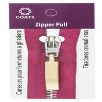 Coats & Clark Zipper Pull Gold Flat Wave