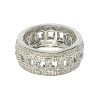 Kolekcija sterling srebrni kubični cirkonijski obljetnički prsten - bijeli