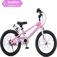 Royalbaby Freestyle In. Ružičasti dječji bicikl za dječake i djevojčice s kotačima za vježbanje i bocom za vodu