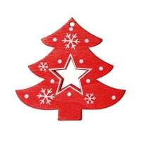 Drveno božićno drvce s izdubljenom zvijezdom viseći privjesak s užetom Kućni dekor