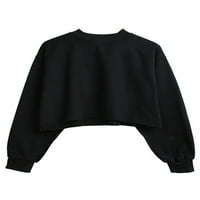 Ženski pulover s okruglim vratom, jednobojne dukserice, ženski topli gornji dio dugih rukava, crni donji dio