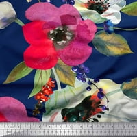 Satenska svilena tkanina od maka s printom lišća i cvijeta maka iz maka