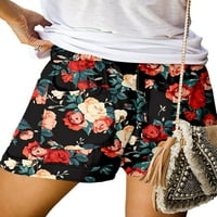 Ženske ljetne kratke hlače za plažu s visokim strukom kratke pripijene hlače mini hlače s cvjetnim printom ženske