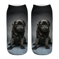 Popularne smiješne unise kratke čarape 3d pseće tiskane čarape od gležnjača casual čarape višebojne 【Kupite dvije