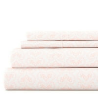 Plemeniti posteljina uzorka set za posteljinu mikrovlakana, ružičasta klasika u ružičastoj boji, Kalifornijski