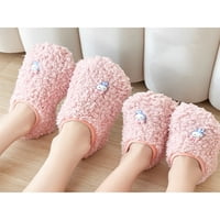 Donje / udobne kućne cipele za spavaću sobu prozračne ravne čarape zimske tople ružičaste papuče od zečića 6NH-6.5