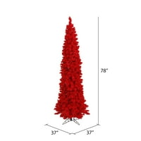 6,5 stopa visoko umjetno božićno drvce od crvene jele, neosvijetljeno-snijegom prekriveno faa božićno drvce-Sezonski