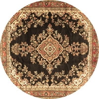 Tradicionalni tepisi za sobe s okruglim medaljonom smeđe boje, promjera 6 inča