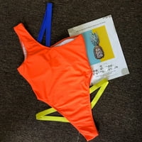 Tawop kupaći kostim vrhovi za žene velike poprsje žene tiskaju šuplje jedna plaža bikini kupaći kostini narančasta
