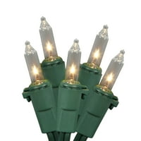 Prozirna Mini žarulja na zelenoj žici, Božićna lampica duga 3,25 inča. Krajnji spoj