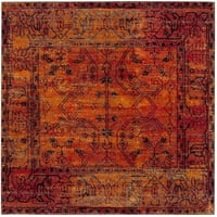 Vintage tradicionalni Hamadan Jessamine tepih, narančasta, 6'7 6'7 Okrugli