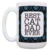 Ovaj ljubitelj mačke najbolje mačke tata ikad smiješna mačka 15oz šalice za kavu crne