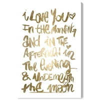 Tipografija Wynwood Studio i citati Zidna umjetnička platna otisci 'volim te' ljubavi citati i izreke - zlato,