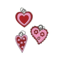 Privjesci za srce od crvene i ružičaste cakline, Zanatski Pribor, privjesci za perle za odrasle, Valentinovo,,