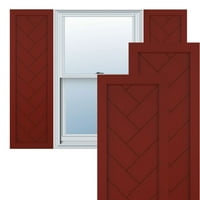 Ekena Millwork 15 W 37 H TRUE FIT PVC HARRINGBONE HARRINGBONE MODERNI STIL SIDANJE SICKERNIH TRUKE, CRVENI PEPPER