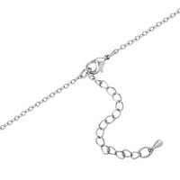 Fine srebrna ljubičasta kristalna ogrlica, 18 + 2 lanac