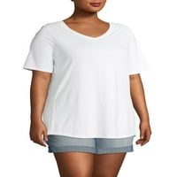 Terra & Sky Women's Plus Size Essential Everyday Everyday V-izrez majice, snop