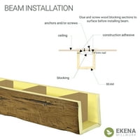 10 W 12 h 18'l 3-strana čvorova borova endurathane fau Wood Strop greda, prirodni pekan