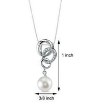 Okružna slatkovodna biserna ogrlica ogrlica u srebrom sterlinga, 18