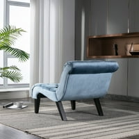 Velvet naglašena stolica s jastukom od pjene visoke gustoće i podstavljenim sjedalom, udobna fotelje s visokim