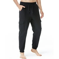 Modne muške obične Ležerne hlače s elastičnim elastičnim strukom s Više džepova sportske hlače