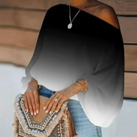 Ženski ljetni topovi u A-listi, ležerni Elegantni pulover s rukavima s jednim ramenom, majica s dugim rukavima