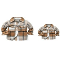 Topla jakna s ovratnikom s reverom za djecu A. H. ležerna gornja odjeća za igru Vanjski kardigan dugih rukava
