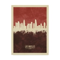 Zaštitni znak likovne umjetnosti 'Los Angeles California Skyline Red II' platno umjetnost Michaela Tompsetta