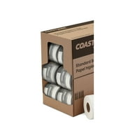 Profesionalni 2-slojni standardni toaletni papir, bijeli listovi u rolama, futrola za role