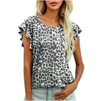 Ženske majice plus size modne majice s grafičkim printom široke Ležerne bluze s okruglim vratom kratkih rukava