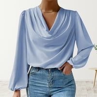 Fanxing Clearces bavi se bluzom od kaputa za žene za žene dugi rukavi pulover bluza trendovska čvrsta boja ruširana