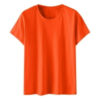 Ženska Moda Plus size jednobojna široka majica kratkih rukava s okruglim vratom tunika pulover gornji dio bluze
