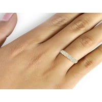 Jewelersclub Dijamantni prstenovi za žene-naglasak bijelog dijamantskog prstena nakit-14K Zlatni trake za žene-prsten