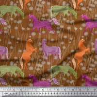 Svilena tkanina s cvjetnim printom i životinjskim konjskim printom, zanatska tkanina široka jarda