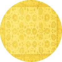 Tvrtka alt strojno pere okrugle orijentalne žute tradicionalne unutarnje Prostirke, 3' okrugle