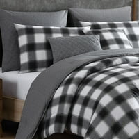 Eddie Bauer Canyon Plaid White Full Queen Comforter Bonus set