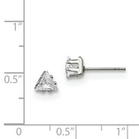 Čvrsti trokut od nehrđajućeg čelika CZ kubični cirkonijski stud Post naušnice