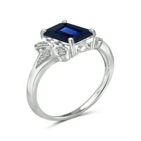 Jewelersclub Sapphire Ring nakit za rođenje - 2. Karat Sapphire 0. Nakit za srebrni prsten od sterlinga s bijelim