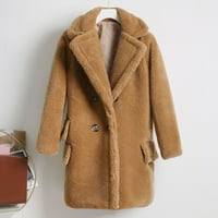 Ženski kaputi, kaputi s okruglim vratom, ležerni zimski kaputi dugih rukava, ženske kožne jakne i Kaki Kaputi