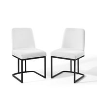 Stolice za blagovanje presvučene tkaninom-Set crno - bijelih fotelja