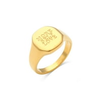 Toyella 18K Zlatni nakit s engleskim slovima prsten se vole više 7