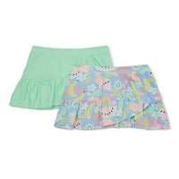 Wonder Nation Girls Tiskani i čvrsti pleteni Skort, 2-pack, veličine 4- & Plus