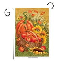 Bundeva i jabuke jesenska vrtna zastava Suncokreti jesenski dekor za dom na otvorenom 12 18