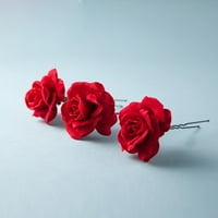 Štapići za kosu s cvjetovima crvene ruže, Dodaci za Mladenkinu kosu, djeveruše, frizura U obliku slova u, štapići