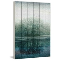 Parvez Taj Apple Lake Art Print na bijelom borovom drvetu