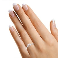 Prekrasan zaručnički prsten od bijelog zlata od 14 karata presvučen srebrom, veličina prstena 5,5