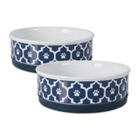 Rešetkasta zdjela za kućne ljubimce u tamnoplavoj boji srednji set 2